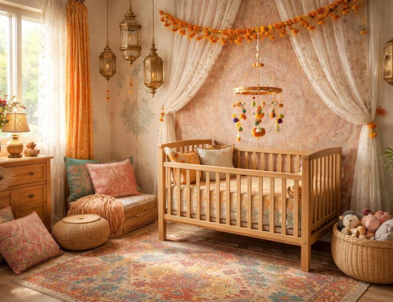 Décoration indienne chambre bébé : un univers coloré et plein de douceur