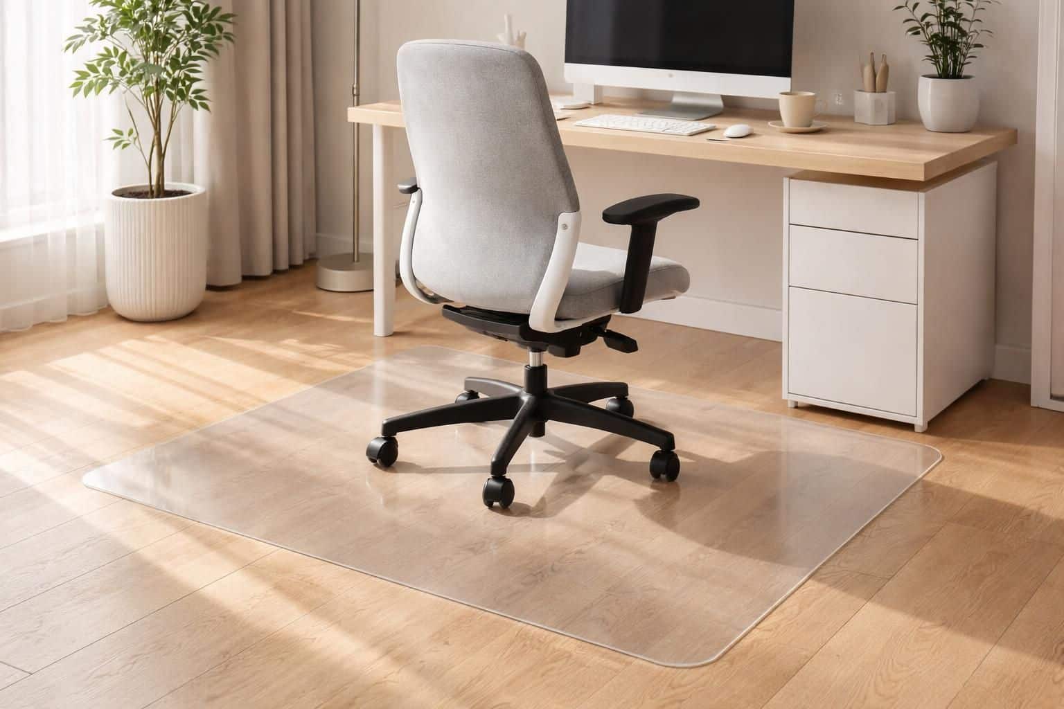 découvrez notre tapis transparent pour chaise de bureau, une solution discrète et efficace pour protéger votre sol des rayures et de l'usure tout en conservant l'esthétique de votre espace de travail.