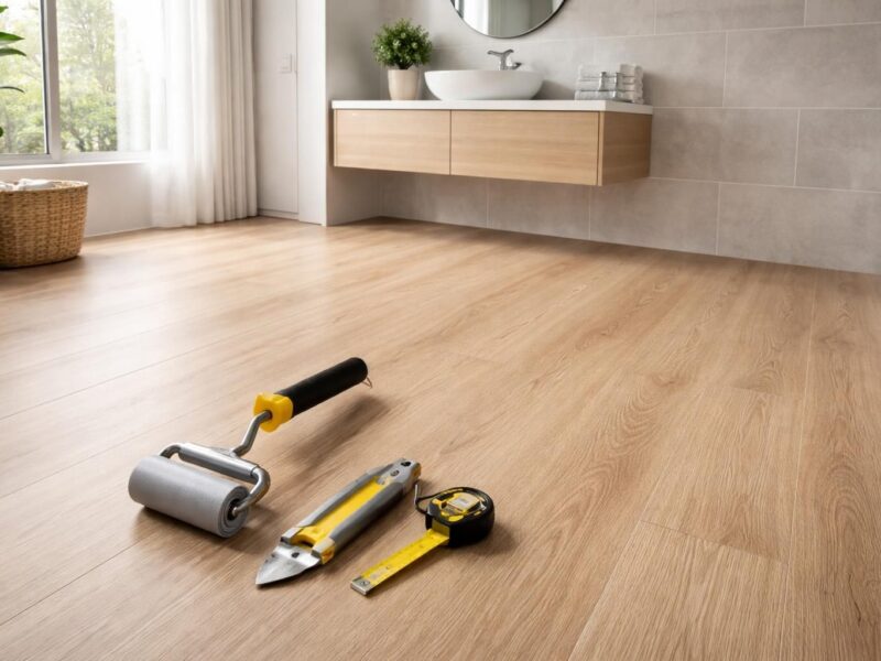Vinyle au sol en salle de bain : le guide pour une pose étanche et rapide