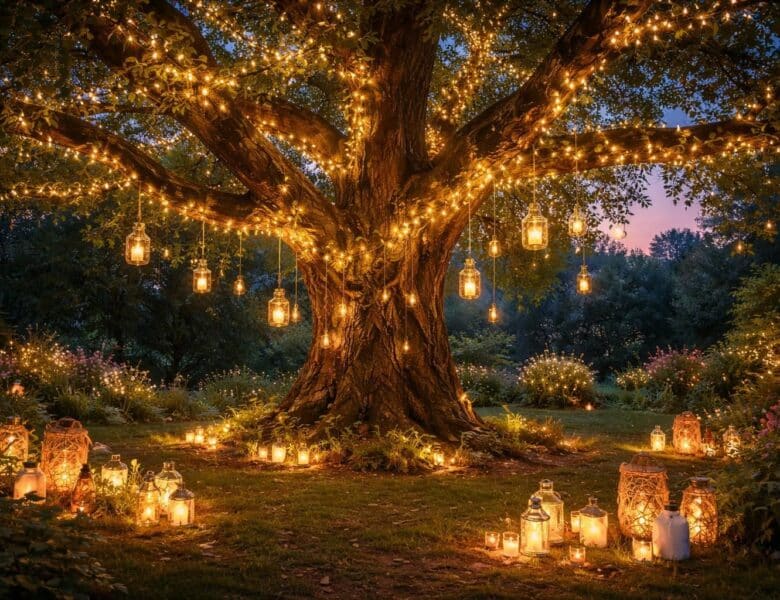 Décorer un arbre extérieur : nos idées lumineuses et créatives pour le jardin