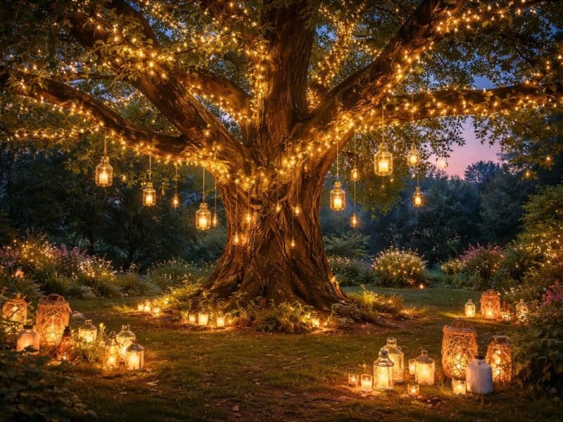 Décorer un arbre extérieur : nos idées lumineuses et créatives pour le jardin