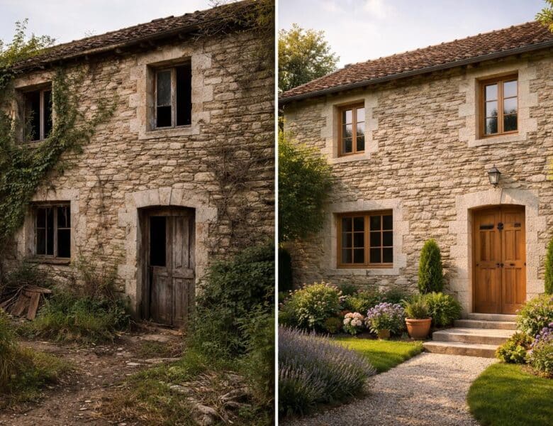 Découvrir des photos de rénovation de ruine avant et après travaux