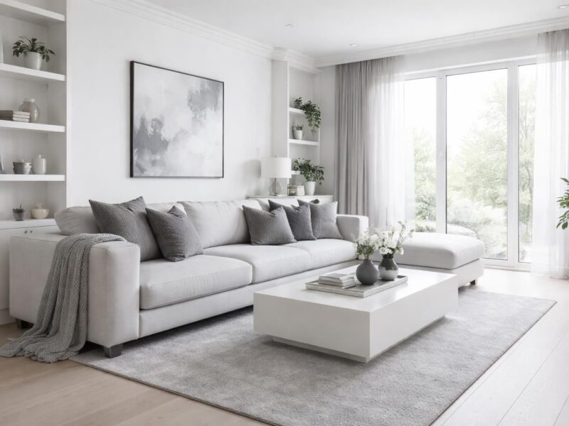 Séjour blanc et gris : comment réussir ce duo de couleurs sans faute de goût