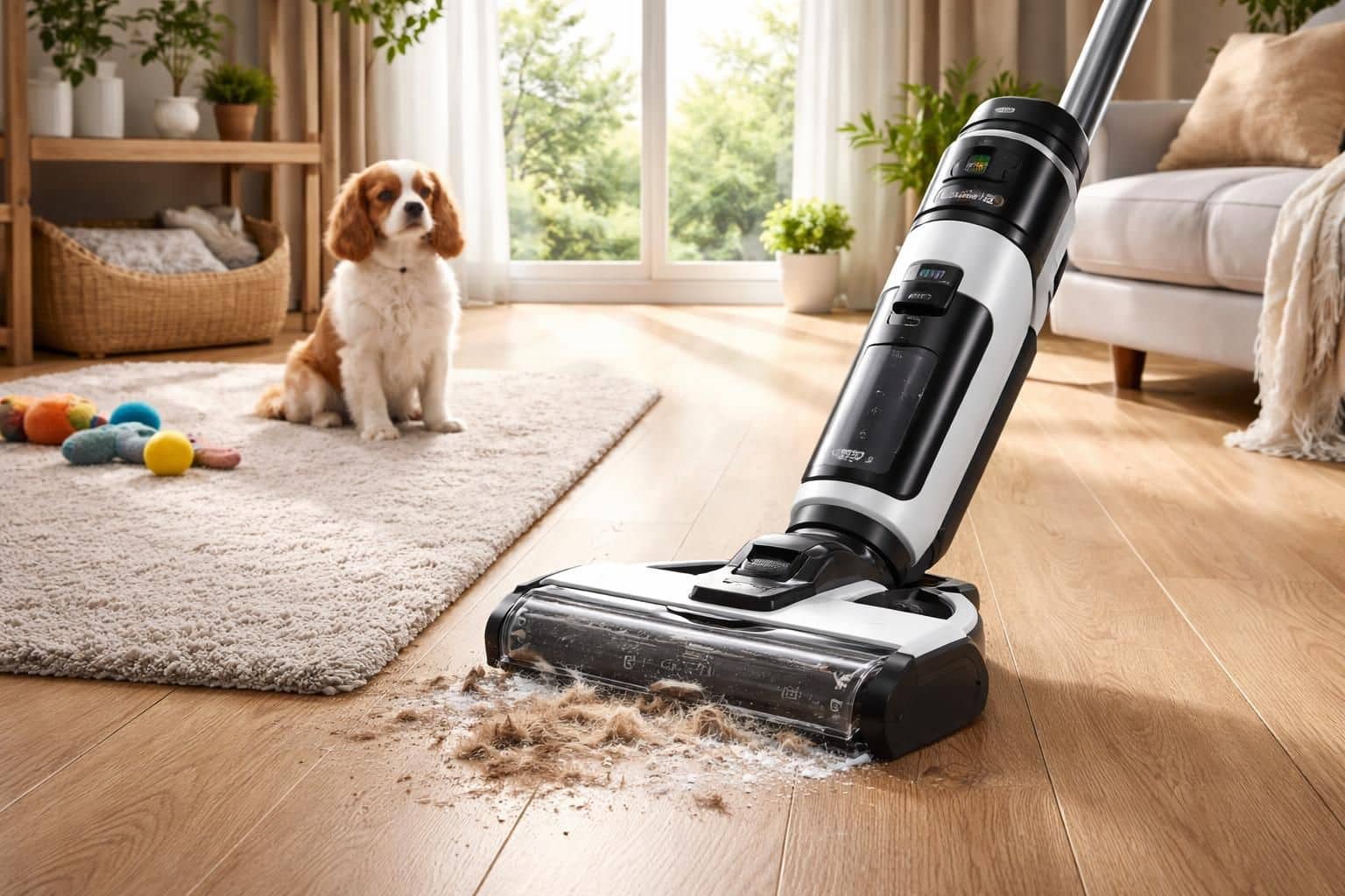 découvrez l'aspirateur balai floor one s6 pet, l'allié indispensable pour un nettoyage efficace et sans effort dans les foyers avec animaux. performance, praticité et hygiène assurées.