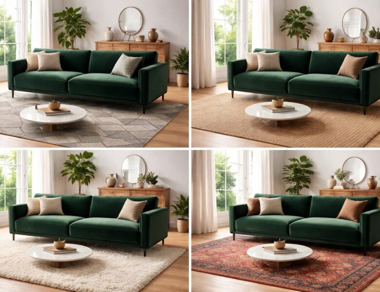 Canapé vert : quel tapis choisir pour réussir sa décoration ?