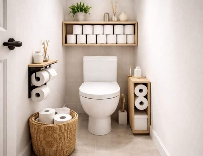 Rangement pour papier toilette : des astuces pour un coin WC toujours rangé