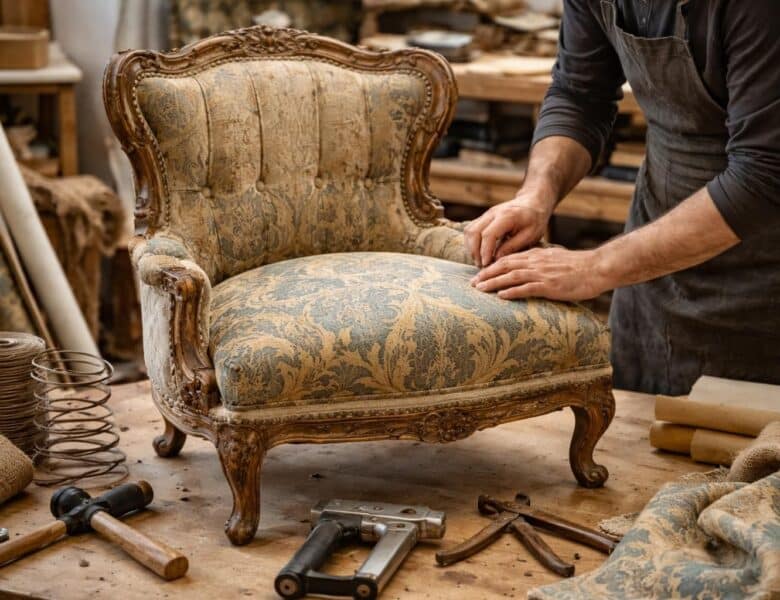 Refaire un fauteuil crapaud ancien : conseils de pro