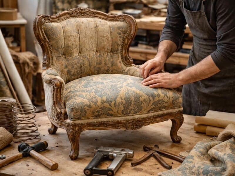 Refaire un fauteuil crapaud ancien : conseils de pro