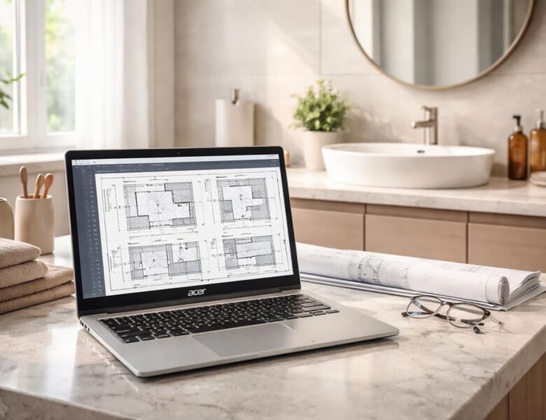 Salle de bain : préparer un plan technique sur PC portable Acer