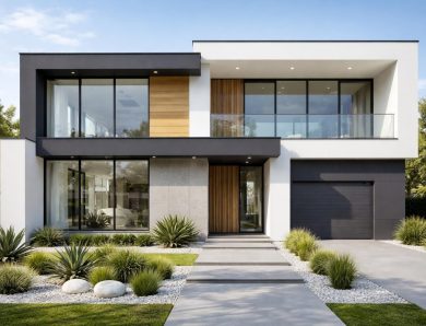 Façade de la maison blanc et gris anthracite : idées pour un style moderne