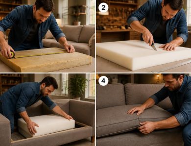 Les étapes essentielles pour changer la mousse d&rsquo;une assise d&rsquo;un canapé efficacement