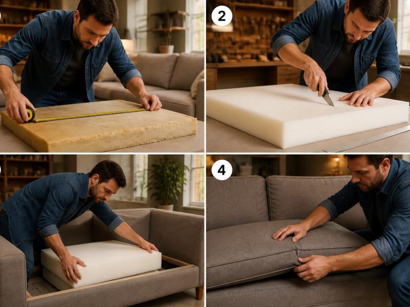 Les étapes essentielles pour changer la mousse d&rsquo;une assise d&rsquo;un canapé efficacement