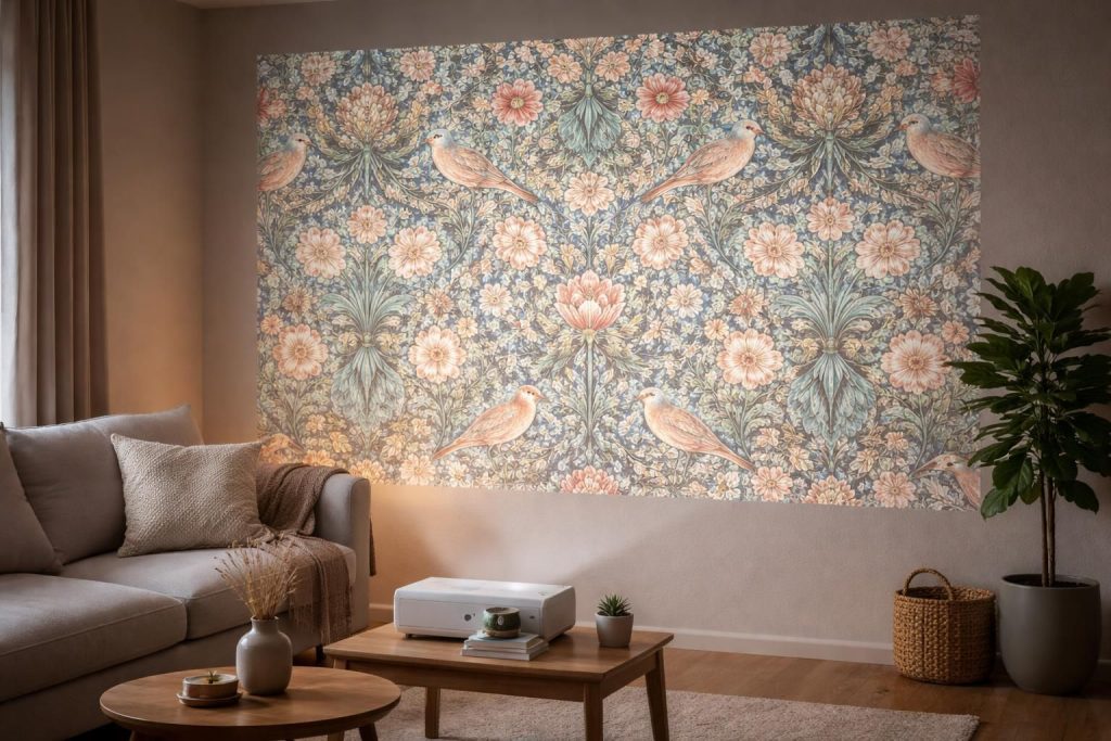 découvrez comment simuler un motif de papier peint sur vos murs grâce à un vidéoprojecteur epson, sans utiliser de colle ni endommager vos surfaces.